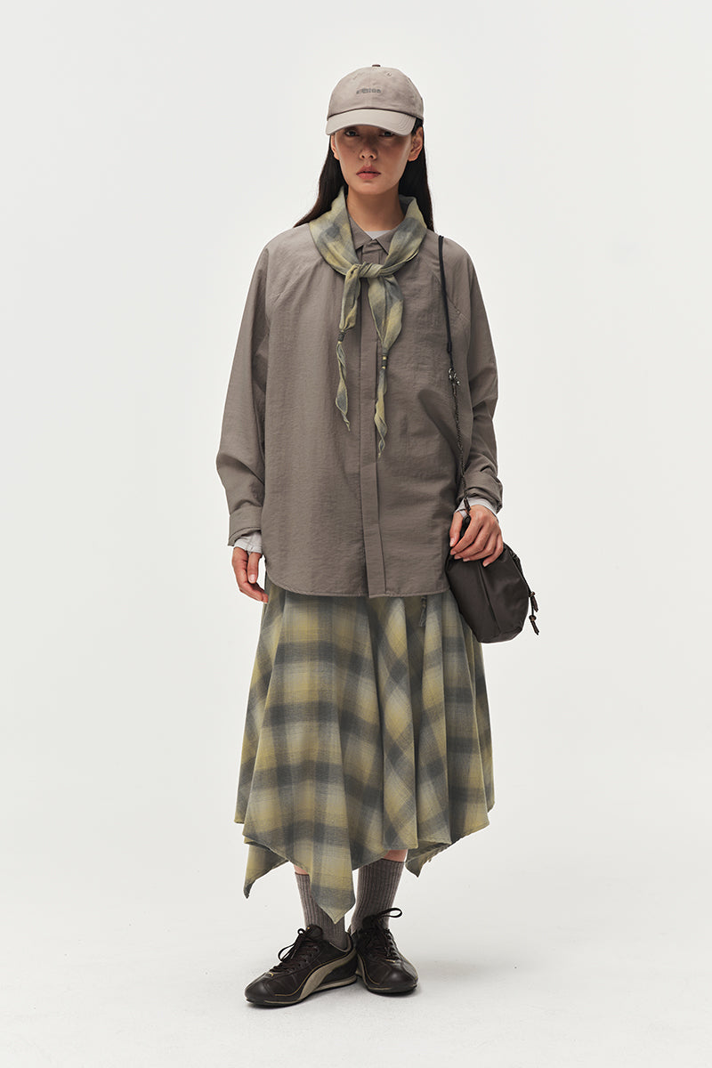 Plaid Wool Long Skirt NLBLCQZ006