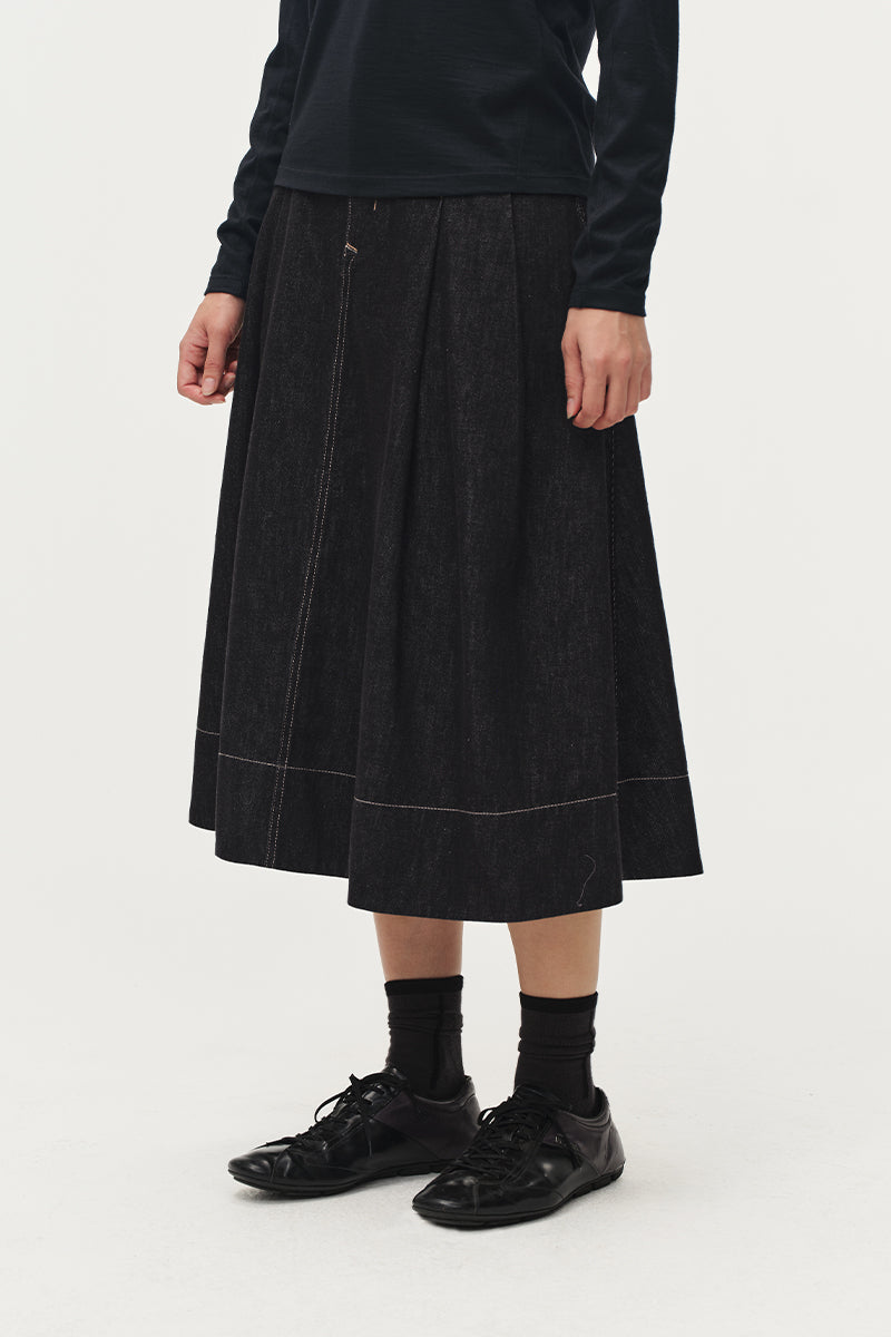 Rigid Denim Long Skirt NLBLCQZ009