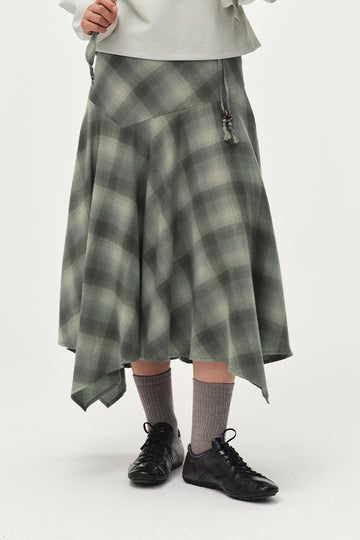 Plaid Wool Long Skirt NLBLCQZ006
