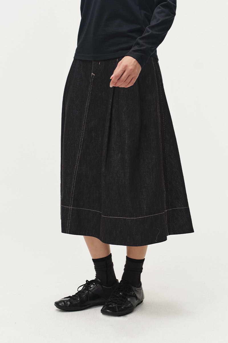 Rigid Denim Long Skirt NLBLCQZ009