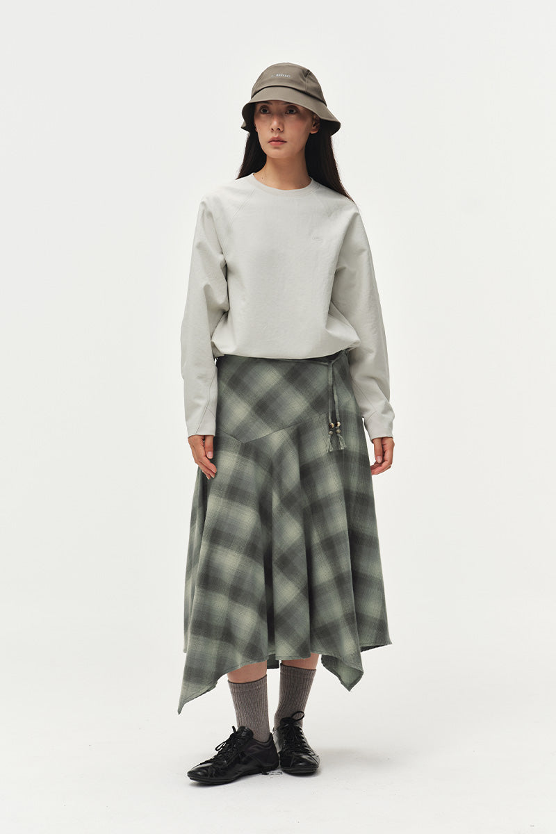 Plaid Wool Long Skirt NLBLCQZ006