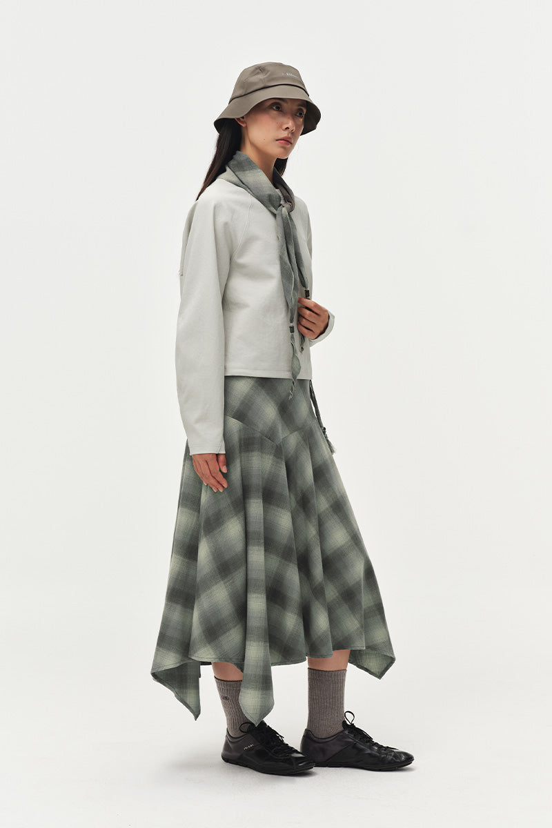 Plaid Wool Long Skirt NLBLCQZ006