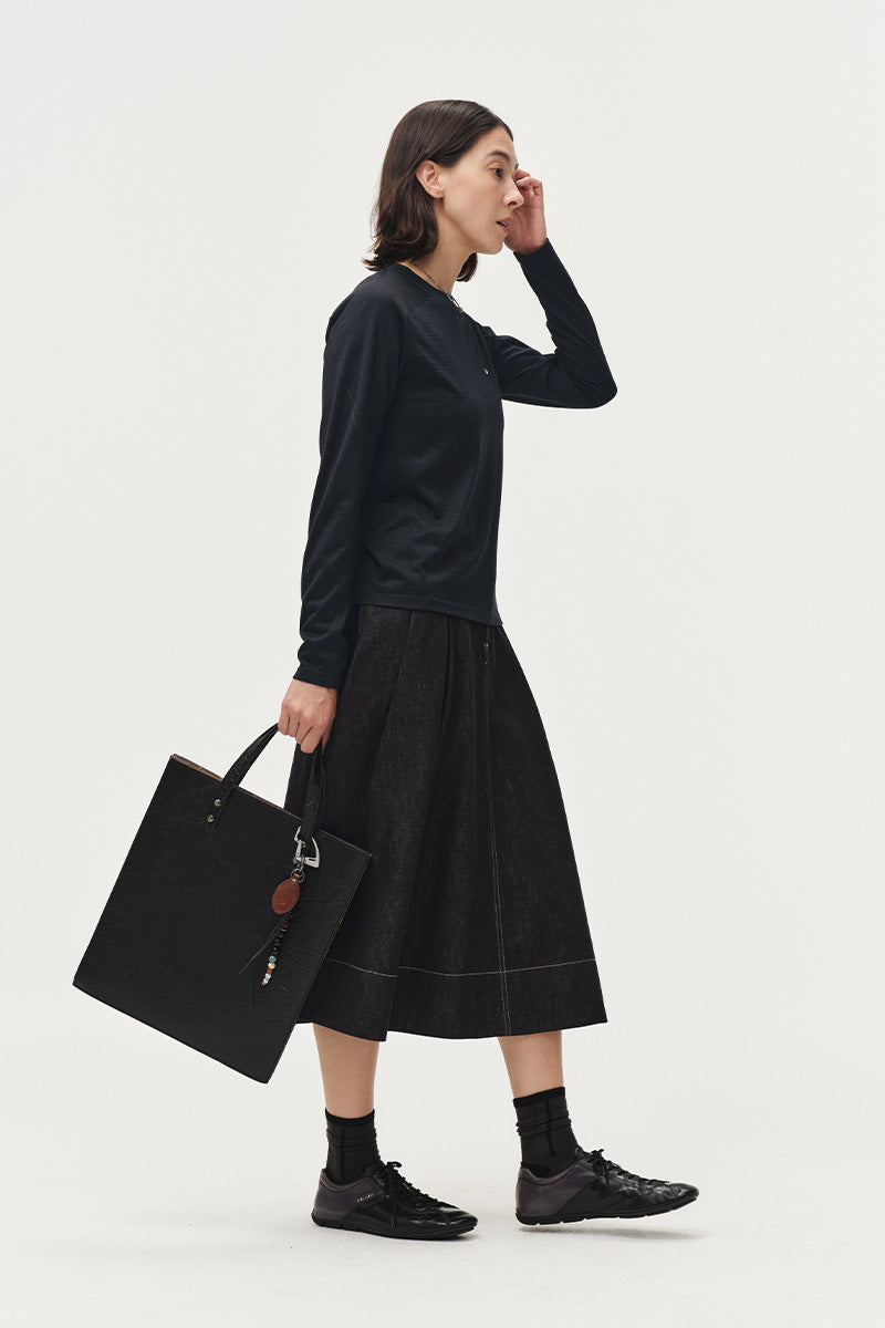 Rigid Denim Long Skirt NLBLCQZ009