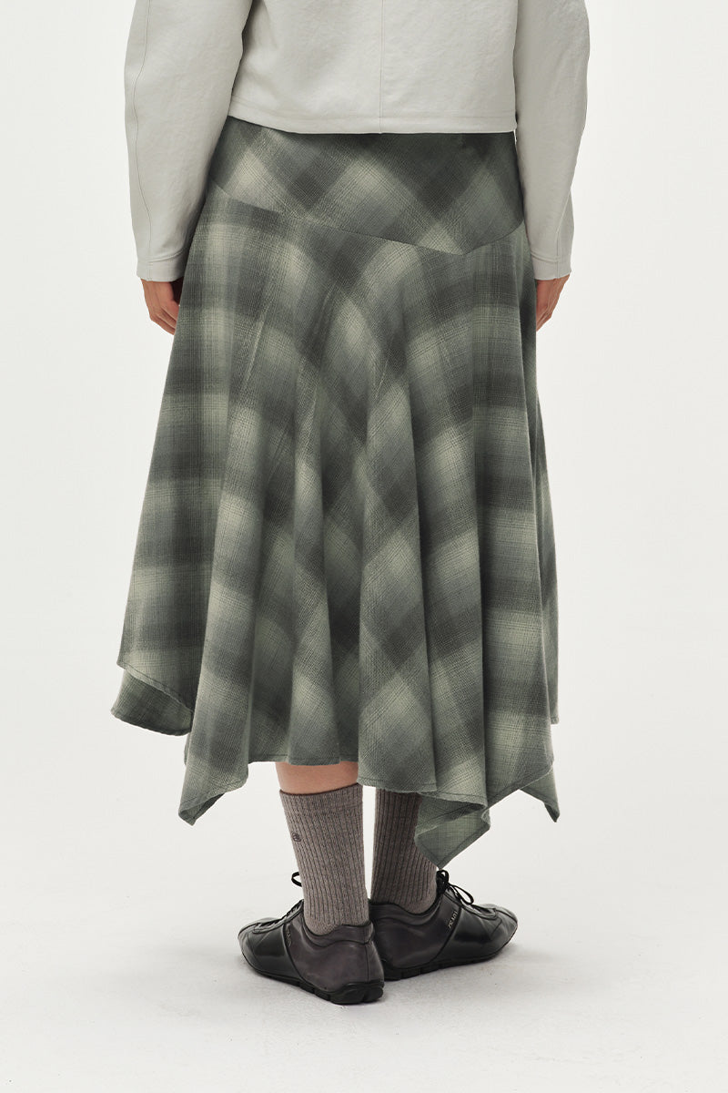 Plaid Wool Long Skirt NLBLCQZ006