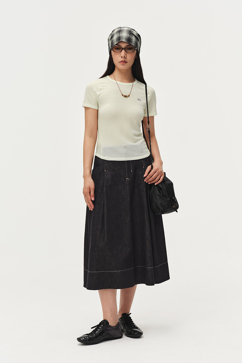 Rigid Denim Long Skirt NLBLCQZ009
