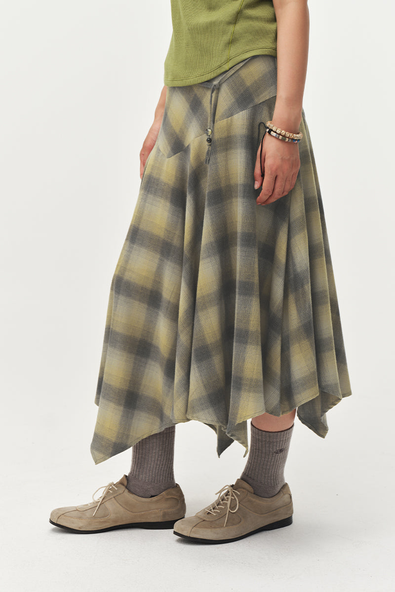 Plaid Wool Long Skirt NLBLCQZ006