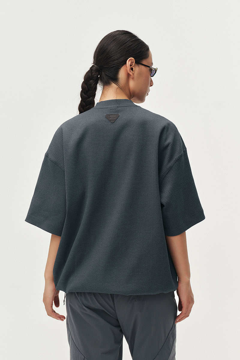 SOLOTEX Waffle Polo Henley Short Sleeve T-Shirt NLBLDXT050