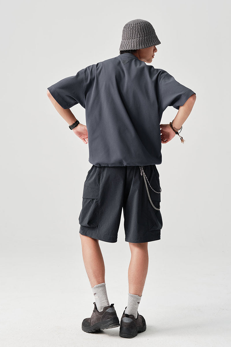SOLOTEX Waffle Polo Henley Short Sleeve T-Shirt NLBLDXT050