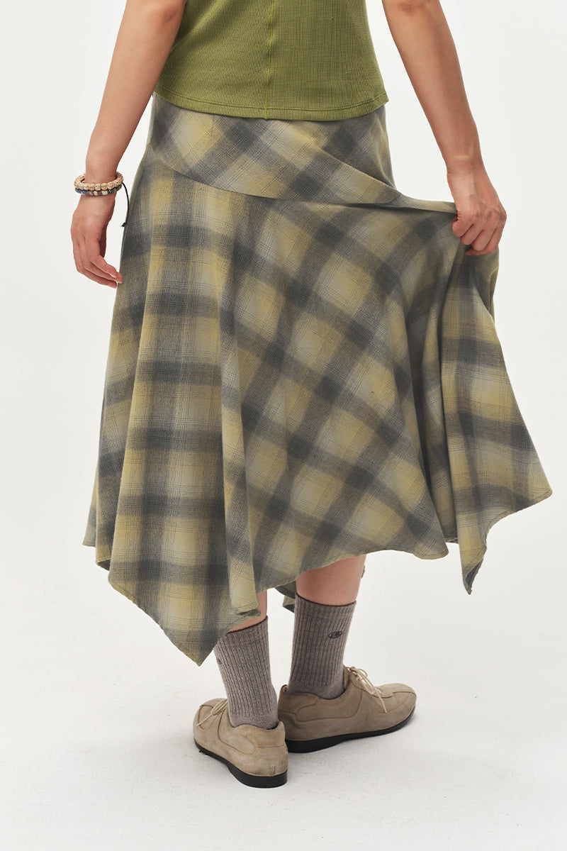 Plaid Wool Long Skirt NLBLCQZ006